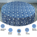 Aegean Blue Round Tablecloth