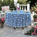 Aegean Blue Round Tablecloth
