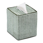 Green Stripe Green Piping Tissue Box Cover
