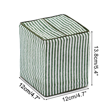 Green Stripe Green Piping Tissue Box Cover