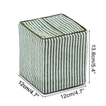 Green Stripe Green Piping Tissue Box Cover