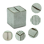Green Stripe Green Piping Tissue Box Cover