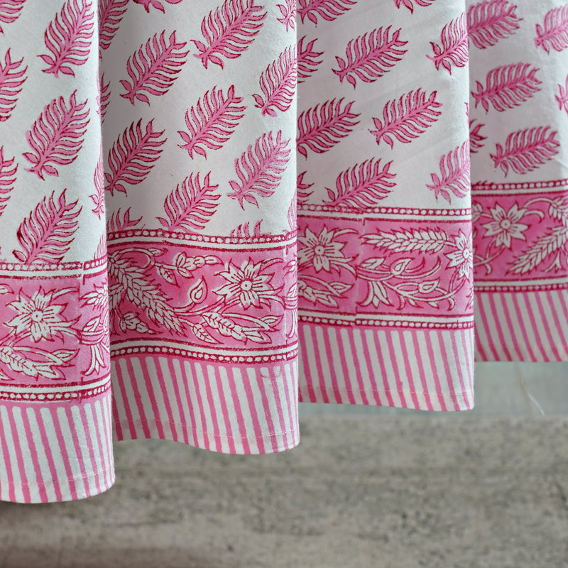 Taffy Pink Leaf Print Round Tablecloth
