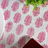 Taffy Pink Leaf Print Round Tablecloth