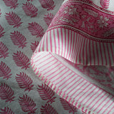 Taffy Pink Leaf Print Round Tablecloth