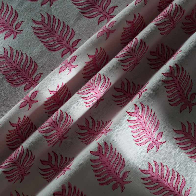 Taffy Pink Leaf Print Round Tablecloth