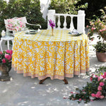 Saffron Yellow Round Tablecloth