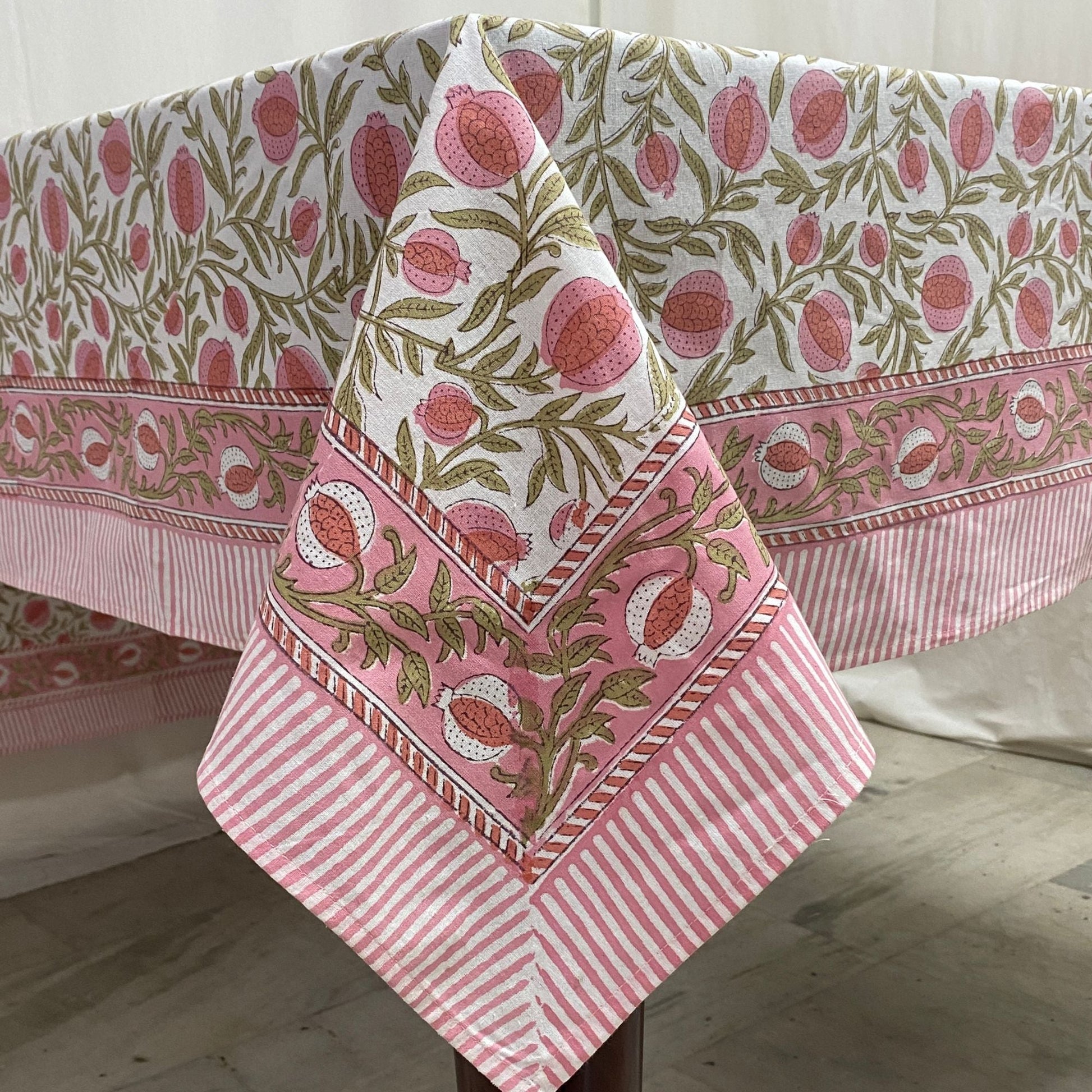 Blush Pink Pomegranate Square Tablecloth