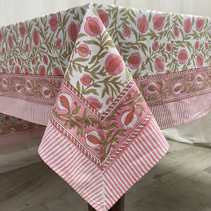 Blush Pink Pomegranate Square Tablecloth