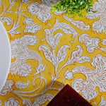 Saffron Yellow Round Tablecloth