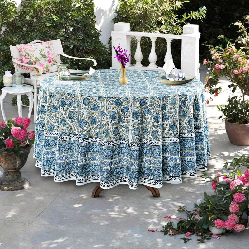 Asparagus Green Open Round Tablecloth