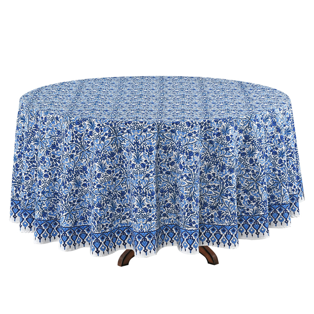 Dark Royal Blue Round Tablecloth