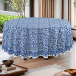 Dark Royal Blue Round Tablecloth