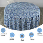 Dark Royal Blue Round Tablecloth