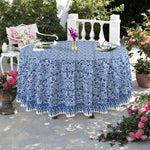Dark Royal Blue Round Tablecloth