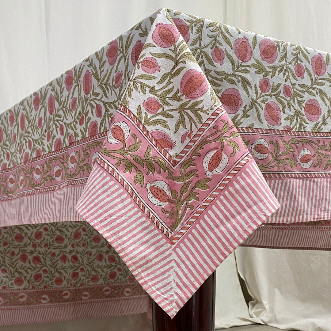 Blush Pink Pomegranate Rectangle Tablecloth