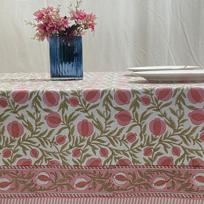 Blush Pink Pomegranate Square Tablecloth