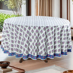 Rudy Blue, Pink and Green Round Tablecloth