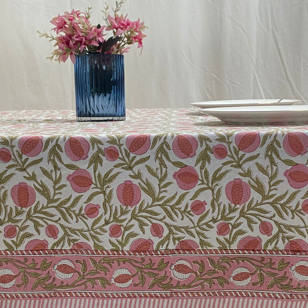 Blush Pink Pomegranate Rectangle Tablecloth