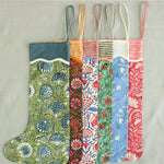 FABRICSG Multicolor Colorful Printed Block Print Bright Color Hand Made Hanging Christmas Stockings for Christmas Tree Decor and Gifts for Children and Family, Gift for her, gifts