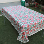 Coral and Turquoise Green Tablecloth