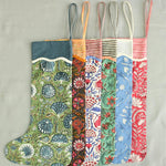 FABRICSG Multicolor Colorful Printed Block Print Bright Color Hand Made Hanging Christmas Stockings for Christmas Tree Decor and Gifts for Children and Family, Gift for her, gifts