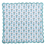 Aquamarine Blue Scallop Embroidery Napkins