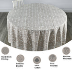 Taupe Gad Round Tablecloth