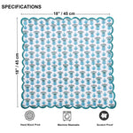 Aquamarine Blue Scallop Embroidery Napkins