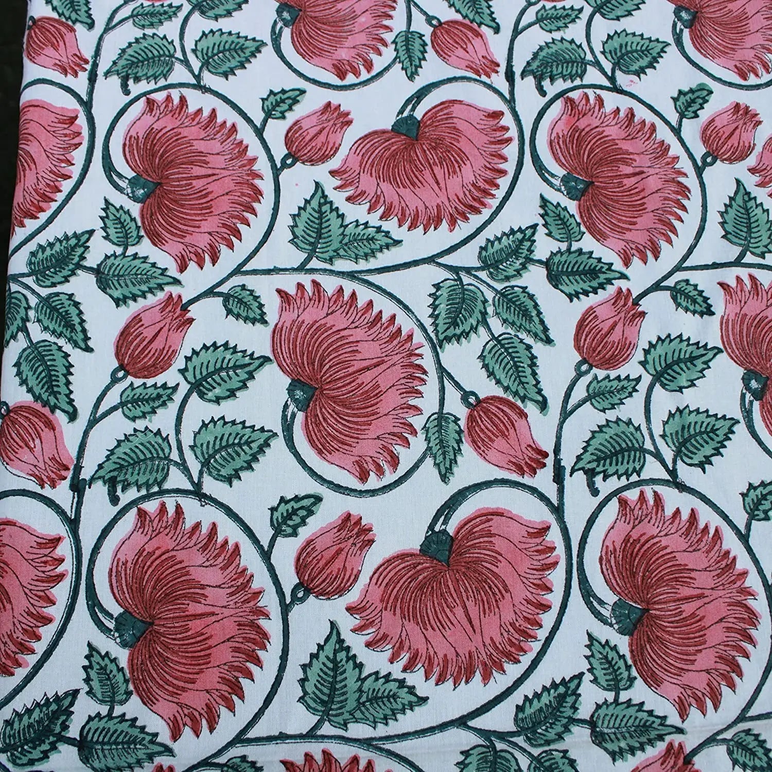 Coral & Turquoise Green Rectangle Tablecloth