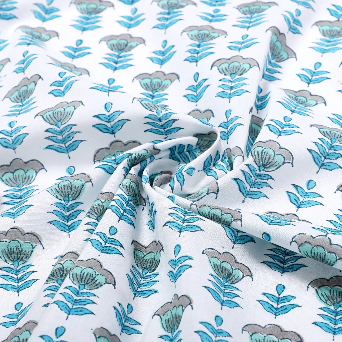 Aquamarine Blue Embroidery Napkins - handmade cotton napkin set by FabricSG