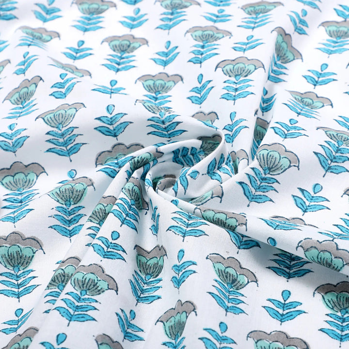 Aquamarine Blue Embroidery Napkins - handmade cotton napkin set by FabricSG
