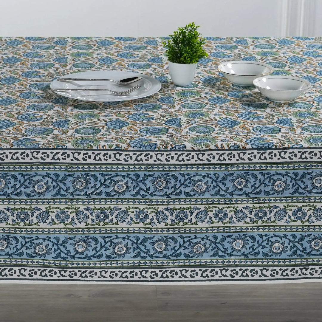 Asparagus Green Square Tablecloth - handmade cotton tablecloth by FabricSG