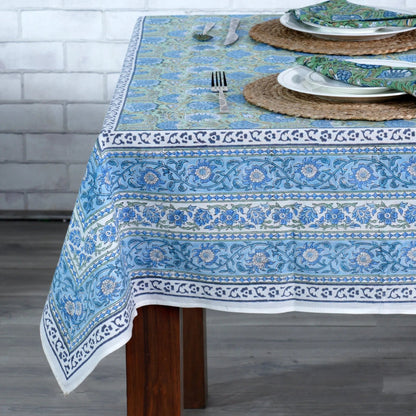Asparagus Green Gadd Square Tablecloth - handmade cotton tablecloth by FabricSG