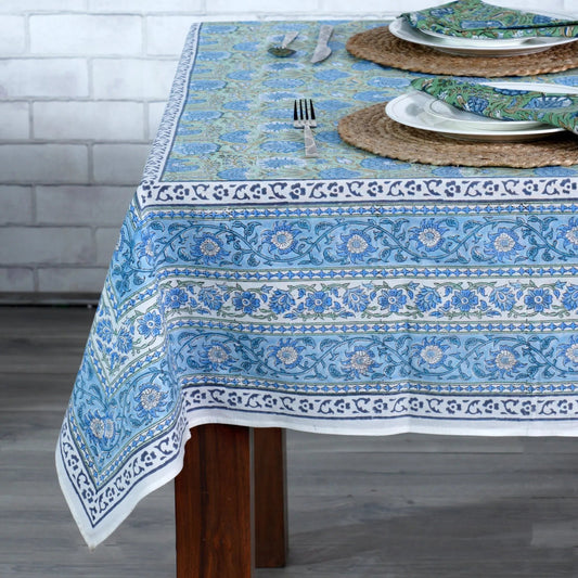 Asparagus Green Gadd Square Tablecloth - handmade cotton tablecloth by FabricSG