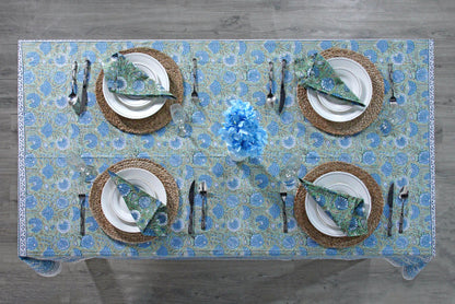 Asparagus Green Gadd Square Tablecloth - handmade cotton tablecloth by FabricSG