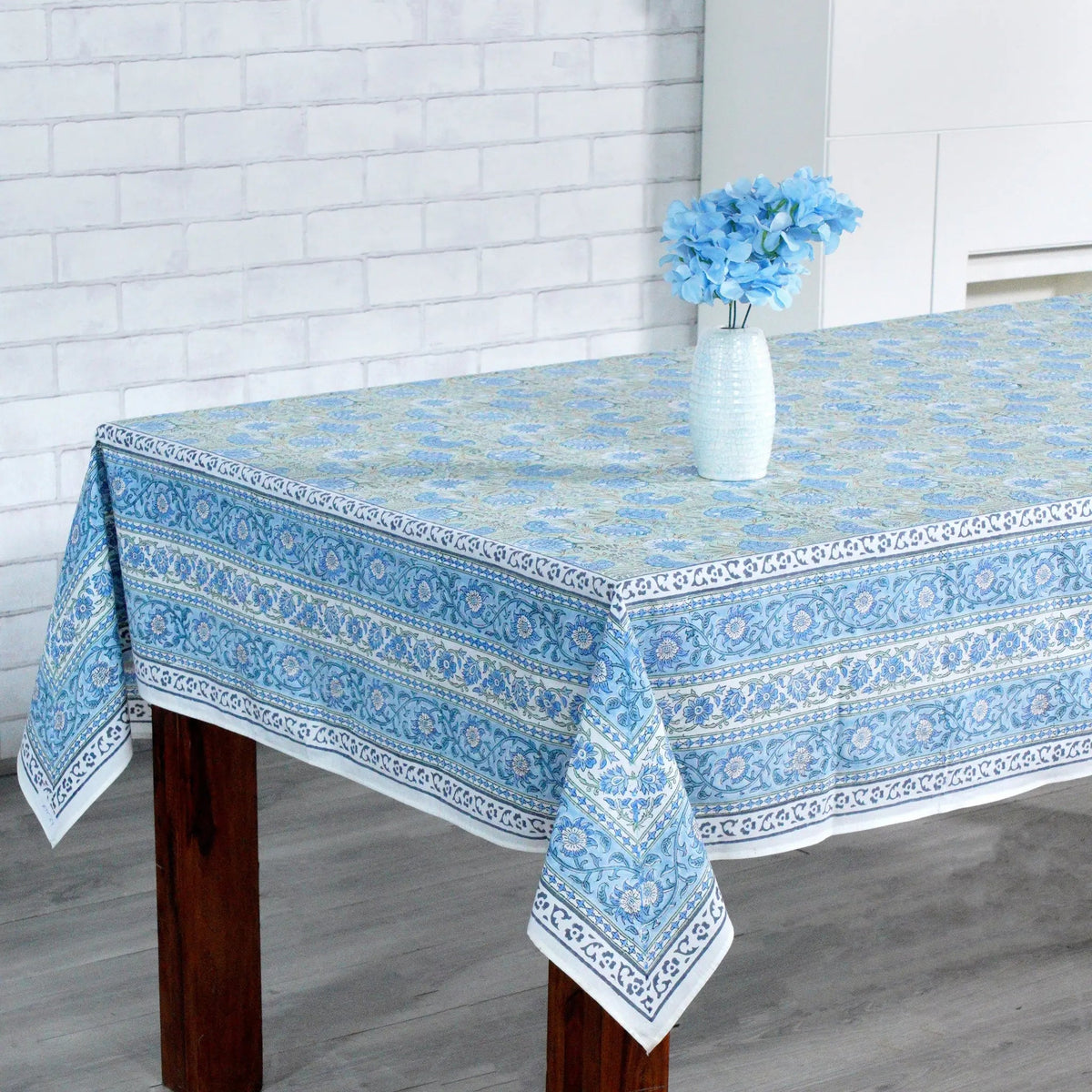 Asparagus Green Gadd Square Tablecloth - handmade cotton tablecloth by FabricSG