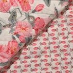 Comforter Throw Blanket Floral Print Reversible Cotton Quilt