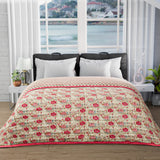 Throw Blanket Indian Handmade Reversible Cotton Quilt