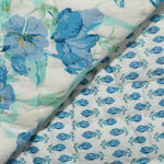 Comforter Throw Blanket Floral Print Reversible Cotton Quilt