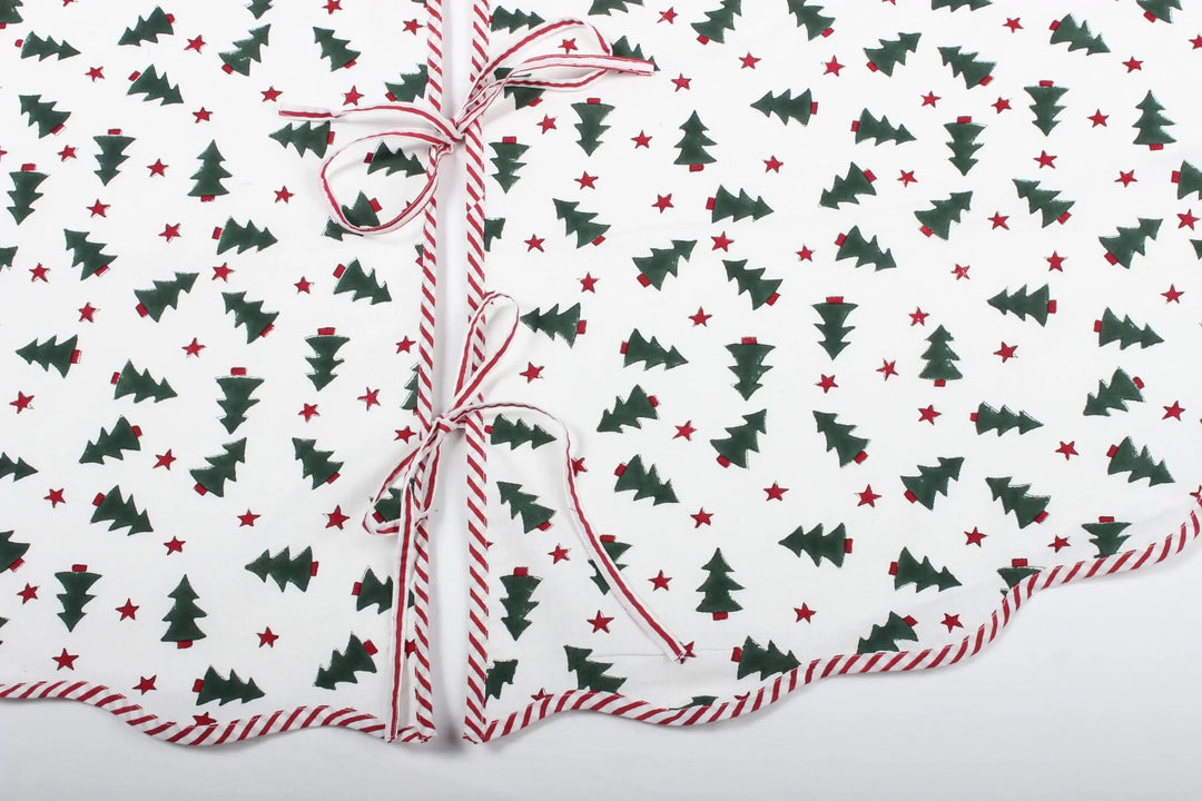 Christmas Green And Red Tree Skirt