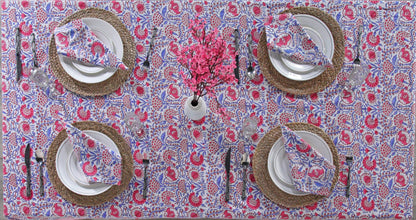 Pigeon Blue and Flamingo Pink Square Tablecloth