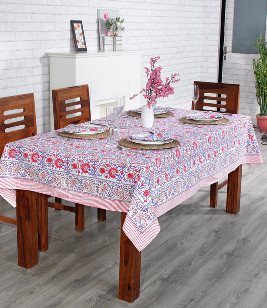 Pigeon Blue and Flamingo Pink Square Tablecloth