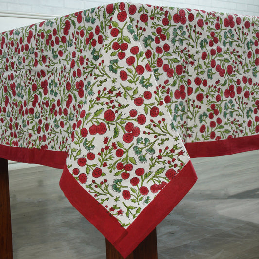 Garnet Red Cherry Print Tablecloth