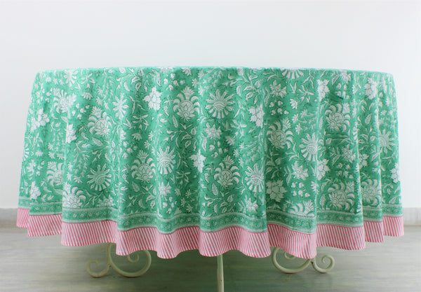 Mint Green Round Tablecloth