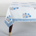 Lapis Blue Big Flower Tablecloth