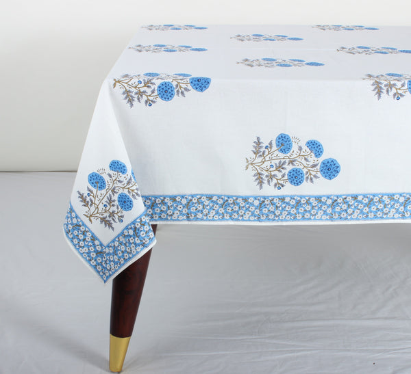Lapis Blue Big Flower Tablecloth