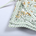 Indian Floral Hand Block Print Piping Scallops Cotton Cloth Christmas Tree Skirt, Farmhouse Outdoor Home House Christmas Decor, Unique, Gift for her, gifts