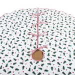 Indian Floral Hand Block Print Piping Scallops Cotton Cloth Christmas Tree Skirt, Farmhouse Outdoor Home House Christmas Decor, Unique, Gift for her, gifts