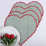 Stripes Printed round and Heart Shape Placemat